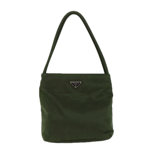 PRADA Shoulder Bag Nylon Khaki Auth 72482 - Picture 1 of 16